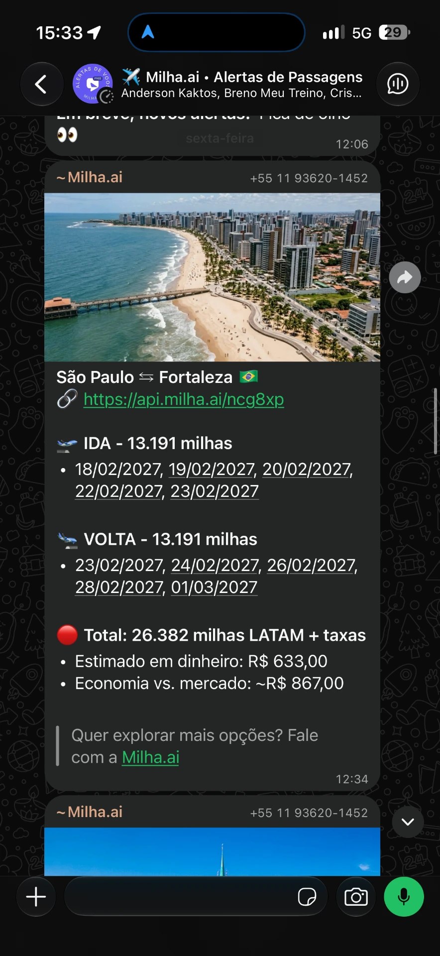 Alerta real: São Paulo e Fortaleza por 26.382 milhas LATAM ida e volta